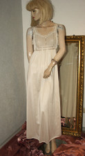 Excellentes langes NYLON Negligee Nachtkleid VANITY FAIR USA zartrosé stolz  S