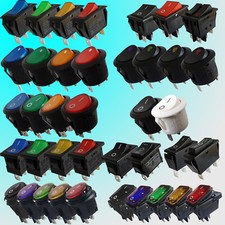 Wippschalter eckig rund beleuchtet LED 230V AC 12V DC KFZ und IP65 wasserdicht