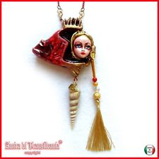 Rotfisch Puppe Schmuck Art Deco Jugendstil Halskette Anhänger Modeschmuck