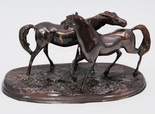 2 Pferde Bronzefigur  Skulptur Statue mit leichten Transportschäden