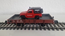 Märklin Spur 1, DB Flachwagen mit MB Feuerwehr, EPIIIb, ohne OVP