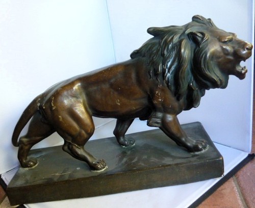 Löwenskulptur bronze gips - bronze,