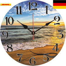 Leise Batterie-Wanduhr | Holz-Ölgemälde | 20 cm