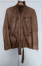 TCM Echt Leder Bikerjacke Lederjacke Biker Jacke m. Gürtel Gr. 36 + Ledertasche