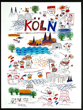 Wilhelm Schlote " Stadtplakat Köln "  Giclée ,  stempelsigniert,   30 x 40 cm