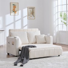 Schlafsofa 2 Sitzer Sofa Klappbares Ausziehsofa Klappsofa Couch mit Getränkehalt