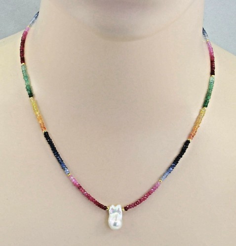 Edelsteinkette rubin smaragd - edelsteinkette,