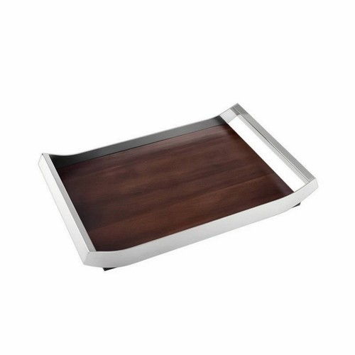 Holztablett mit metallrahmen - mit,