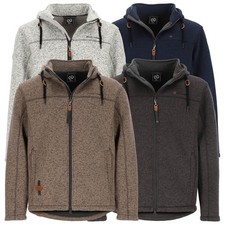 Dry Fashion Herren Wollfleece-Jacke Fleecejacke Helgoland Windabweisend Kapuze