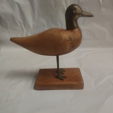 Möwe  Deko Figur aus Sheesham Holz ? Messing Kopf und Füße 18x18x7.5 cm