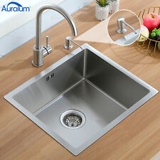 Küchenspüle Edelstahl Einbauspüle Eckig Spülbecken mit Ablaufgarnitur 50x43 cm