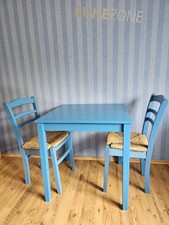 Tisch und 2 Stühle griechischer Style, blau