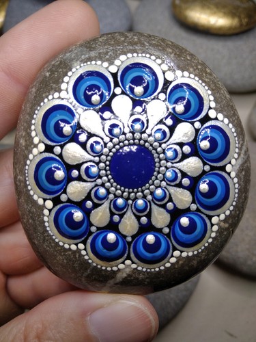 Mandala stein blau - stein,,