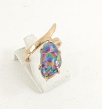Ring 9 kt Gold schwarzer Opal