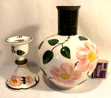 Vase + Kerzenständer; Villeroy & Boch; Mettlach; Germany; Wildrose; "Wild-Rose"