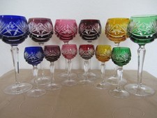 12 Römer-Gläser Nachtmann 124 Bleikristall Überfang bunt, Wein- und Likörgläser