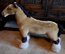 Stehpferd Reitpferd "Shire Horse" Plüsch Ca. H 70 x L 80 x B 28 cm  Vintage