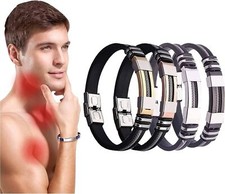 Oveallgo Sugarfirm Titanion Armband, Magnetisches Energiearmband aus Edelstahl