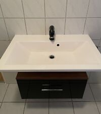 Fackelmann Design Waschbecken mit Nussbaum Unterschrank