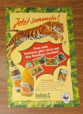 Seltene Werbung HOHES C WWF Tiere Sammelbilder Sammelalbum 1995