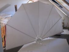 Paravent Terassenfächer-Raumteiler-SichtschutzØ320cm Stoff Naturfarbe m.Standfuß