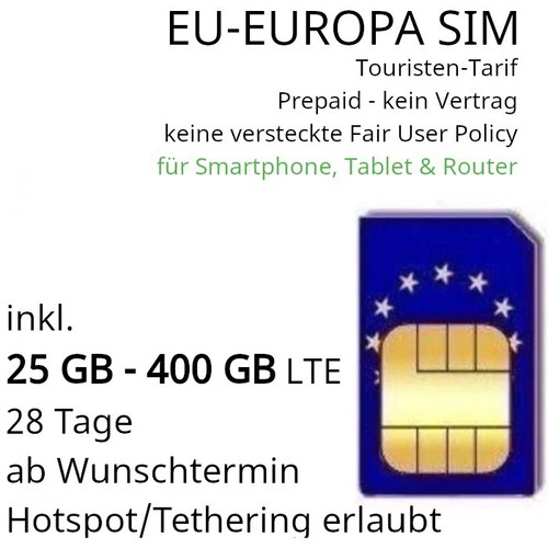 Europa sim für touristen und - europa,