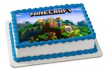 Minecraft Tortenaufleger Minecraft  Tortenbild Eckig  Geburtstag Name Zahl