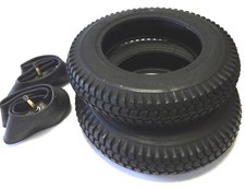 2x Rollstuhlreifen 3.00-8 schwarz Block + 2x Schlauch WV Elektromobil Scooter