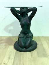Tisch Frau Akt Glas Couchtisch Beistelltisch Deko Dekoration skulptur vintage