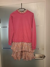 Mini Boden Edel Sweatshirt Kleid pink Blumenmuster Gr. 152 11 Jahre NEU !