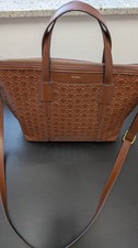 Fossil Damen Schultertasche Umhängetasche Leder, Braun, Satchel Skylar Tasche