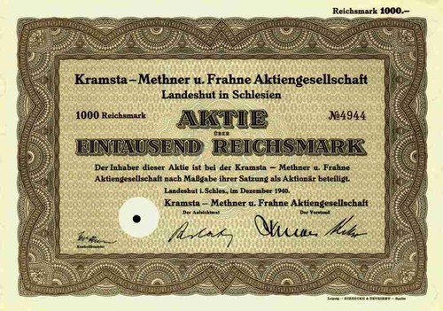 Kramsta methner 1940 - kramsta, landeshut