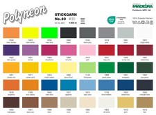 0,42€/100m | Madeira Polyneon No. 40 Stickgarn 40 Unifarben auf 1000m - Spulen