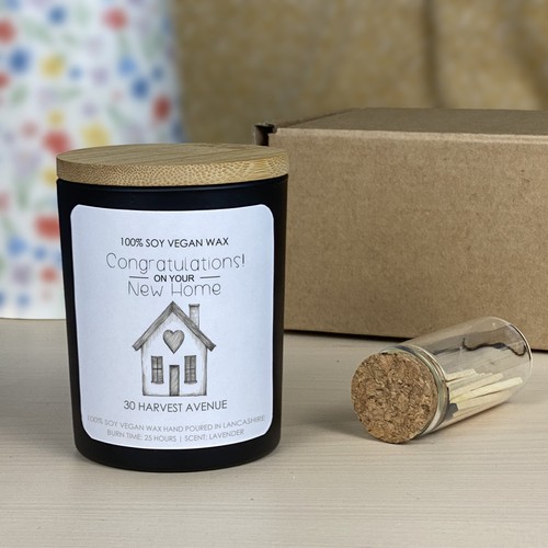 Personalisierte new home - home, kerze