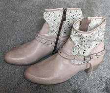 Caprice Stiefelette Damen Gr. EU 36/US 4 Leder beige NEU