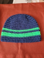 Mütze Wintermütze myboshi  No 1 Häkelmütze Gr. L marine - neongrün