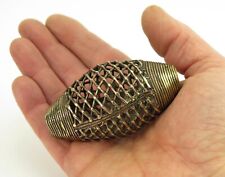 Ethnographische Antik: Alte Ashanti Baule "Lost Wax" Messing Doppelkegelperle