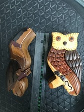Vintage eulen und tukan holz - vintage,
