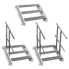 3 Stufen Stahltreppe Weiß