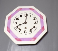 Alte Porzellan Küchenuhr Art Deco Uhr Spritzdekor 