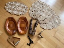 Konvolut 13 tl. Holz Schale Tisch Sets 2 Pfeffer Salz Mühle Holz 2 Tellerhalter