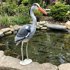 Fischreiher-Attrappe Reiherschreck Gartenfigur Gartendeko Teichdeko