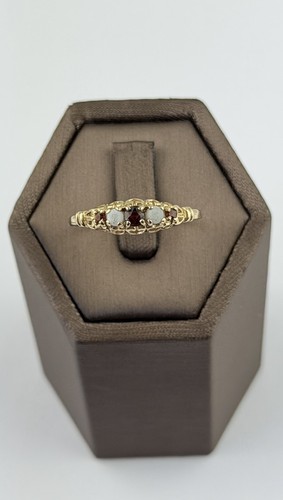 Opal und granat ring - opal, 9