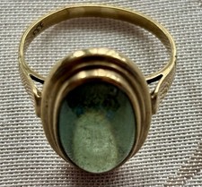 Ring 333 gelbgold grüner - ring,
