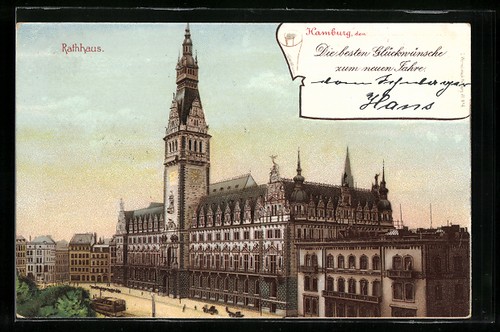 Lithographie hamburg blick - lithographie,