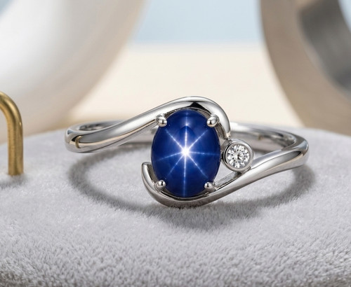 Trendiger ring blauer stern - ring,
