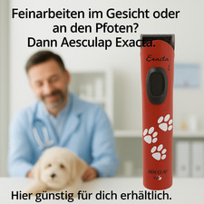 💎Aesculap Exacta GT 416 ROT, Li-Ion Akku Hunde Schermaschine. Gesicht + Pfoten.