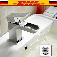 Waschtischarmatur Wasserhahn Wasserfall Waschbecken Einhand Mischbatterie Brass