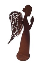 Edelrost Gartenfigur Engel, Metall, 3D-Gartendekoration XXL 57cm rostige Deko