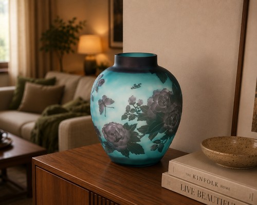Gallé stil vase florale - vase,